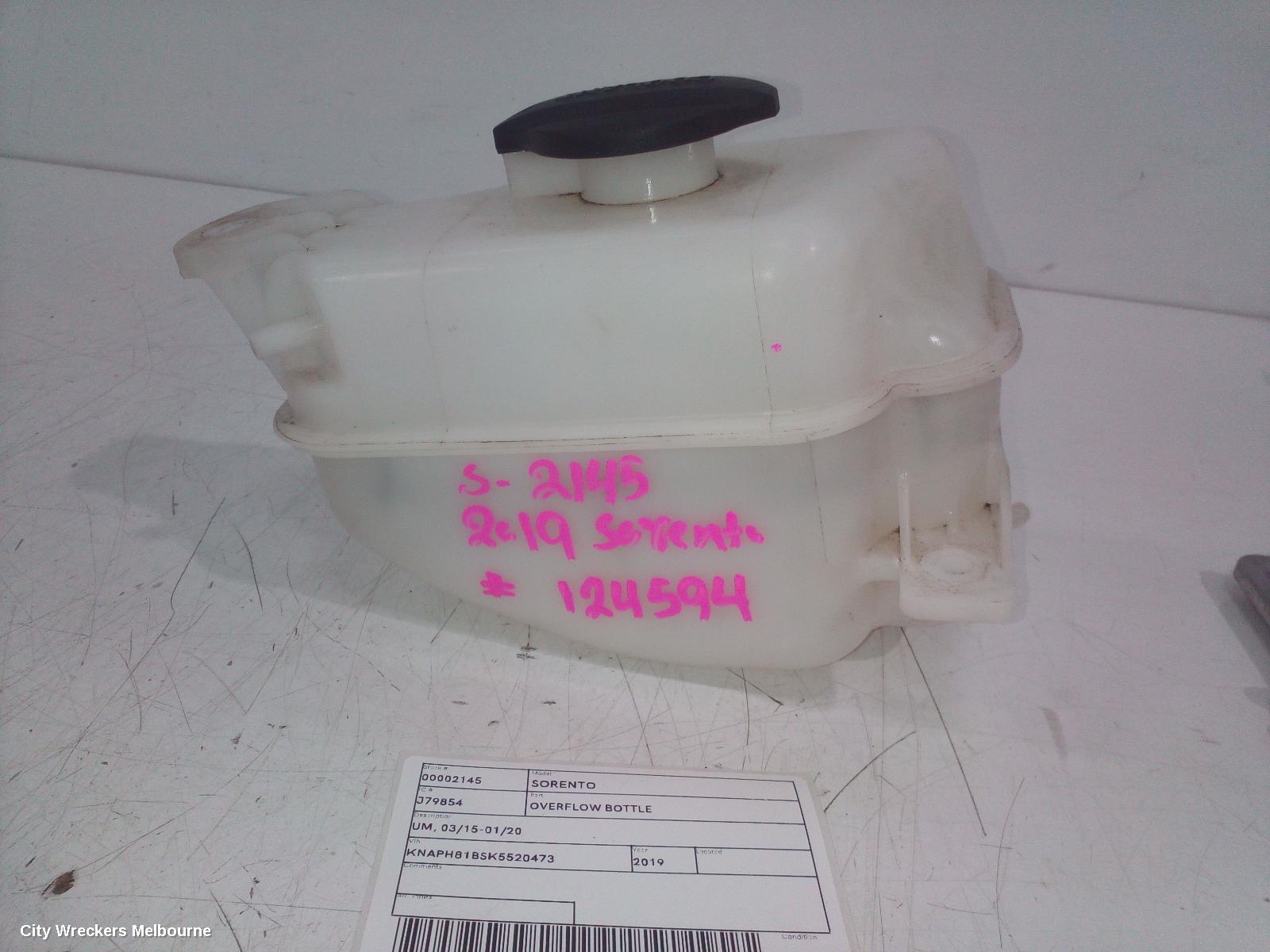 KIA SORENTO OVERFLOW BOTTLE, UM, 03/2015 - 02/2020