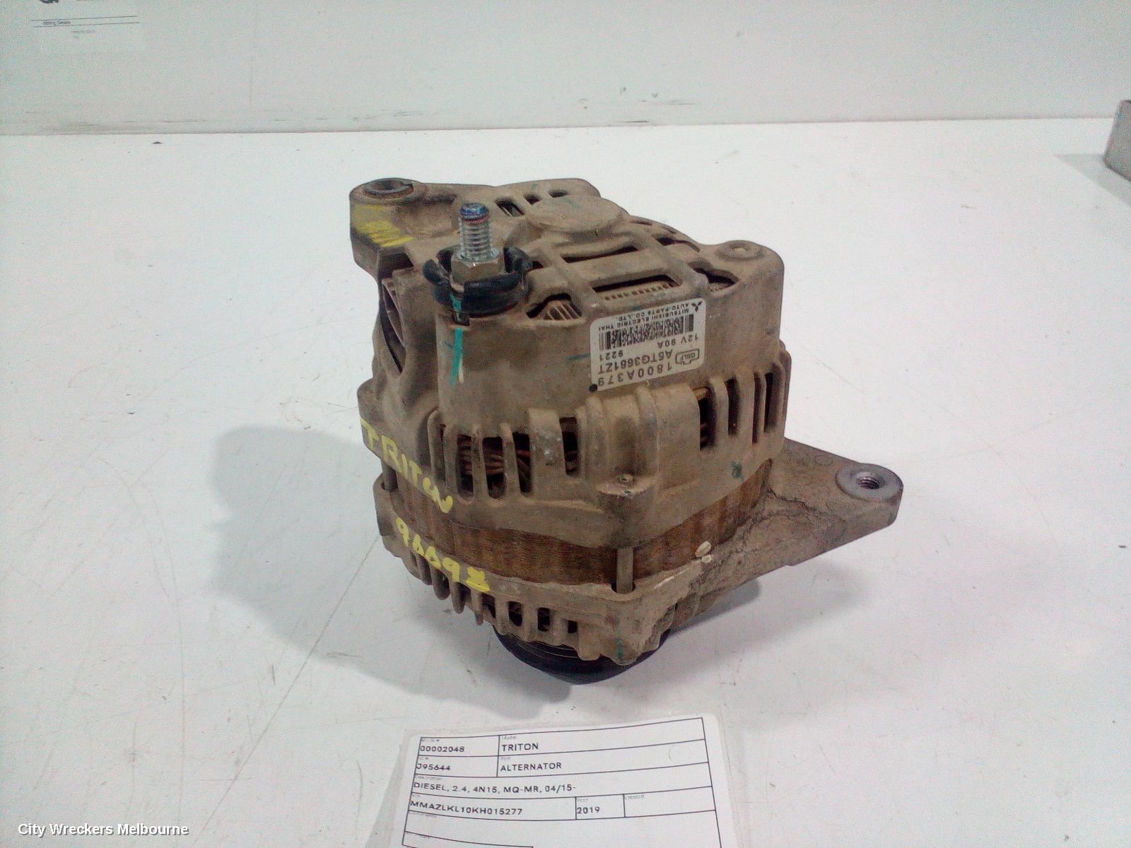 MITSUBISHI TRITON ALTERNATOR, DIESEL, 2.4, 4N15, MQ-MR, 04/2015 ONWARDS