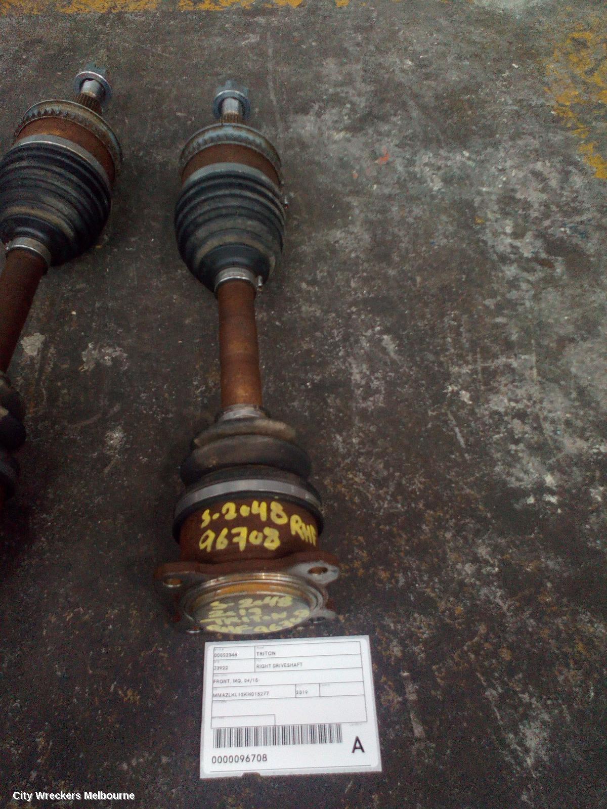 MITSUBISHI TRITON RIGHT DRIVESHAFT, FRONT, MQ, 04/2015 ONWARDS