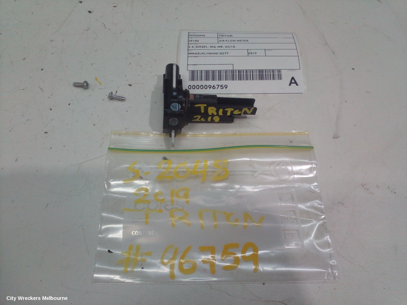 MITSUBISHI TRITON AIR FLOW METER, 2.4, DIESEL, MQ-MR, 04/2015 ONWARDS