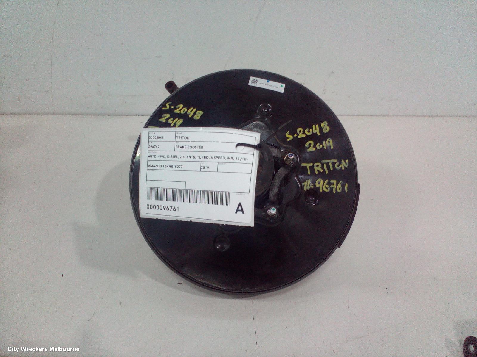 MITSUBISHI TRITON BRAKE BOOSTER, AUTO, 4WD, DIESEL, 2.4, 4N15, TURBO, 6 SPEED, MR, 11/2018 ONWARDS