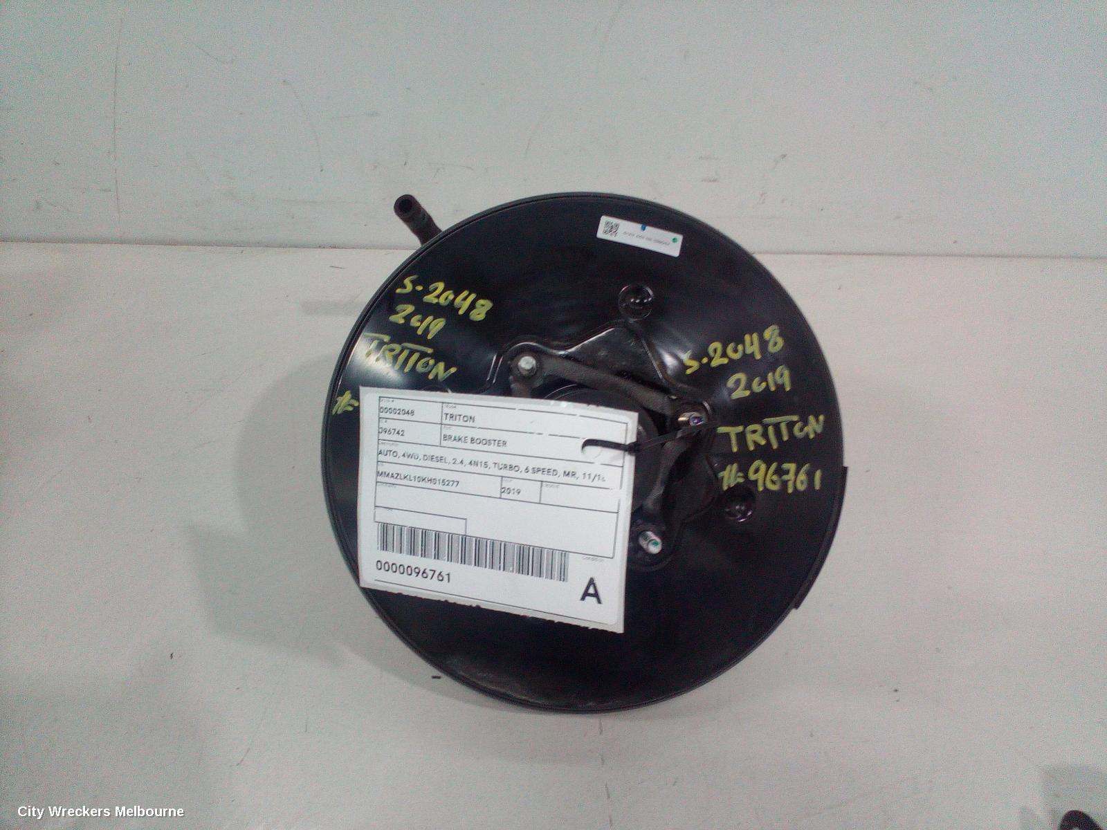 MITSUBISHI TRITON BRAKE BOOSTER, AUTO, 4WD, DIESEL, 2.4, 4N15, TURBO, 6 SPEED, MR, 11/2018 ONWARDS