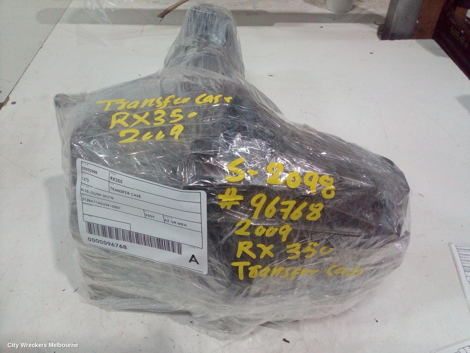 LEXUS RX SERIES TRANSFER CASE, AL10, 03/2009 - 09/2015