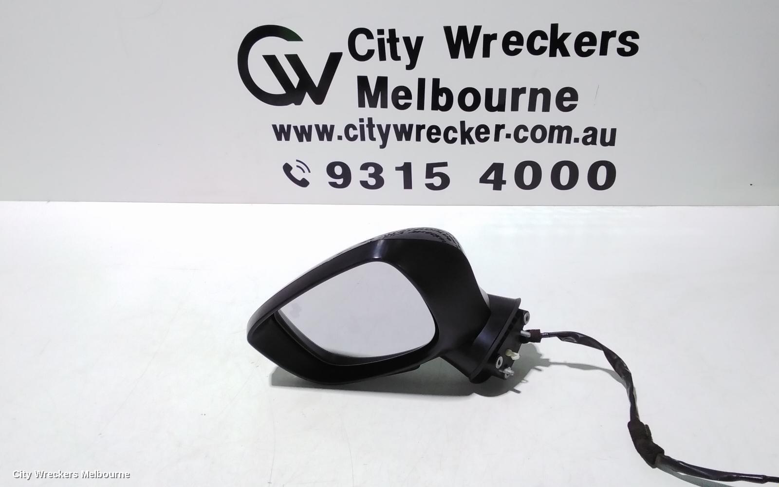 MAZDA CX3 LEFT DOOR MIRROR, DK, MANUAL FOLDING, W/ BLIND SPOT TYPE, 02/2017 - 05/2018