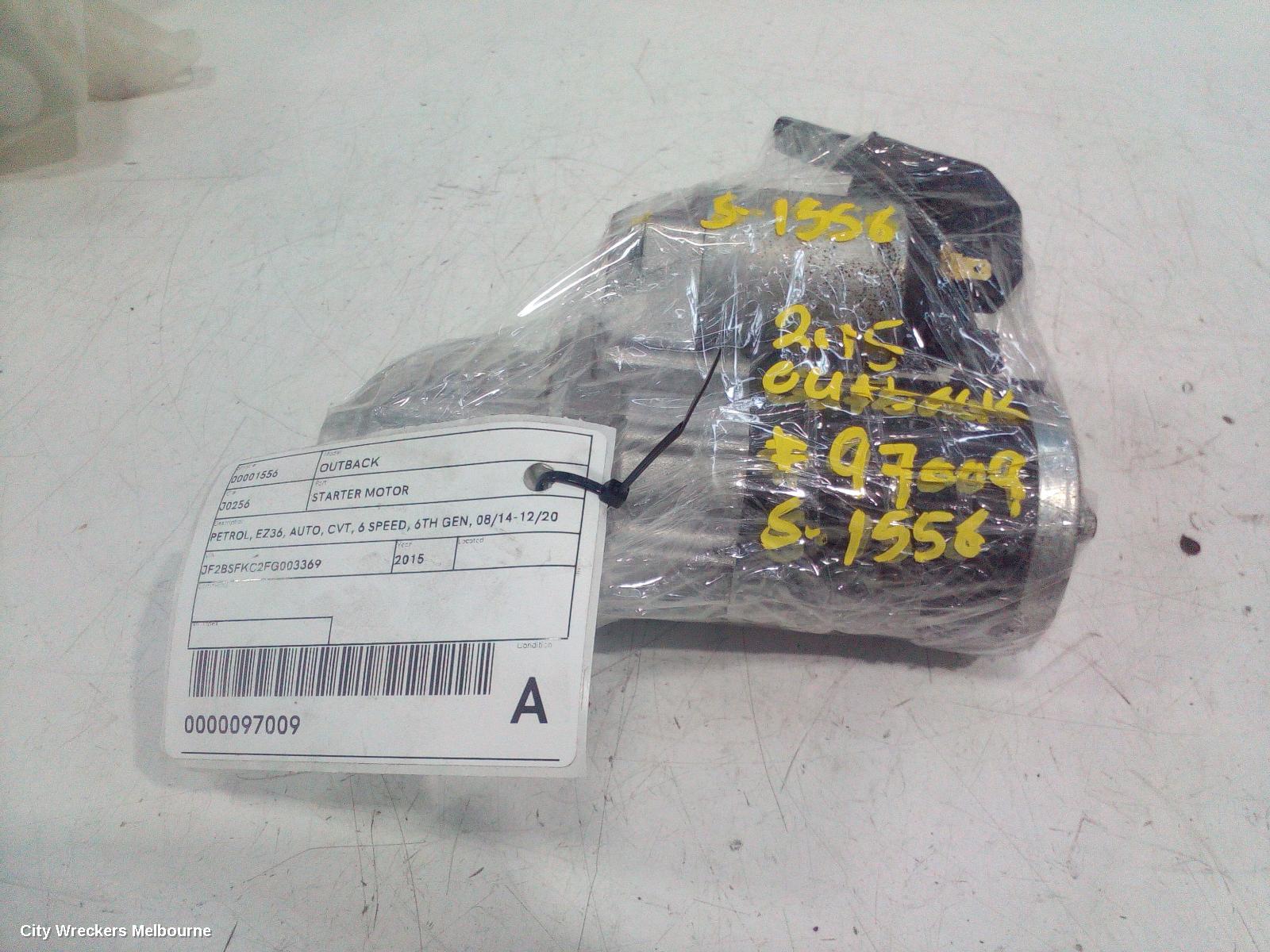 SUBARU OUTBACK STARTER, PETROL, EZ36, AUTO, CVT, 6 SPEED, 6TH GEN, 08/2014 - 12/2020