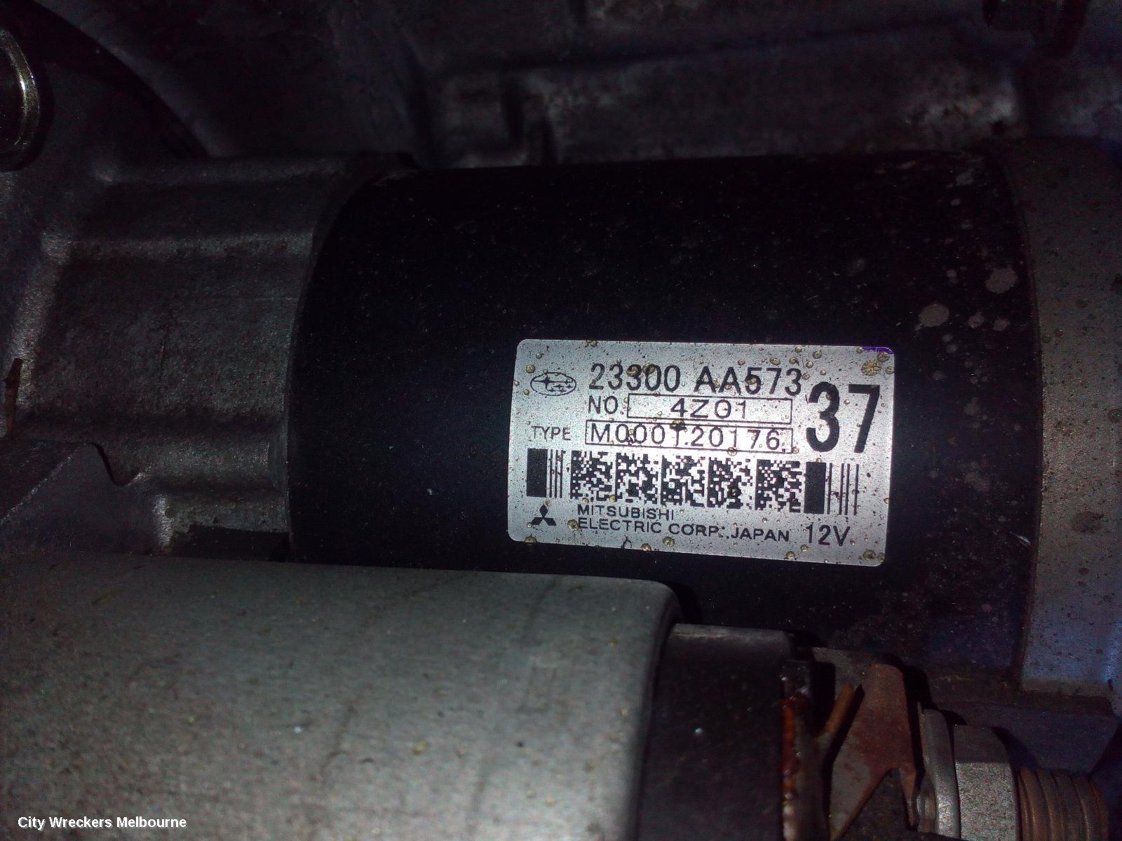 SUBARU OUTBACK STARTER, PETROL, EZ36, AUTO, CVT, 6 SPEED, 6TH GEN, 08/2014 - 12/2020