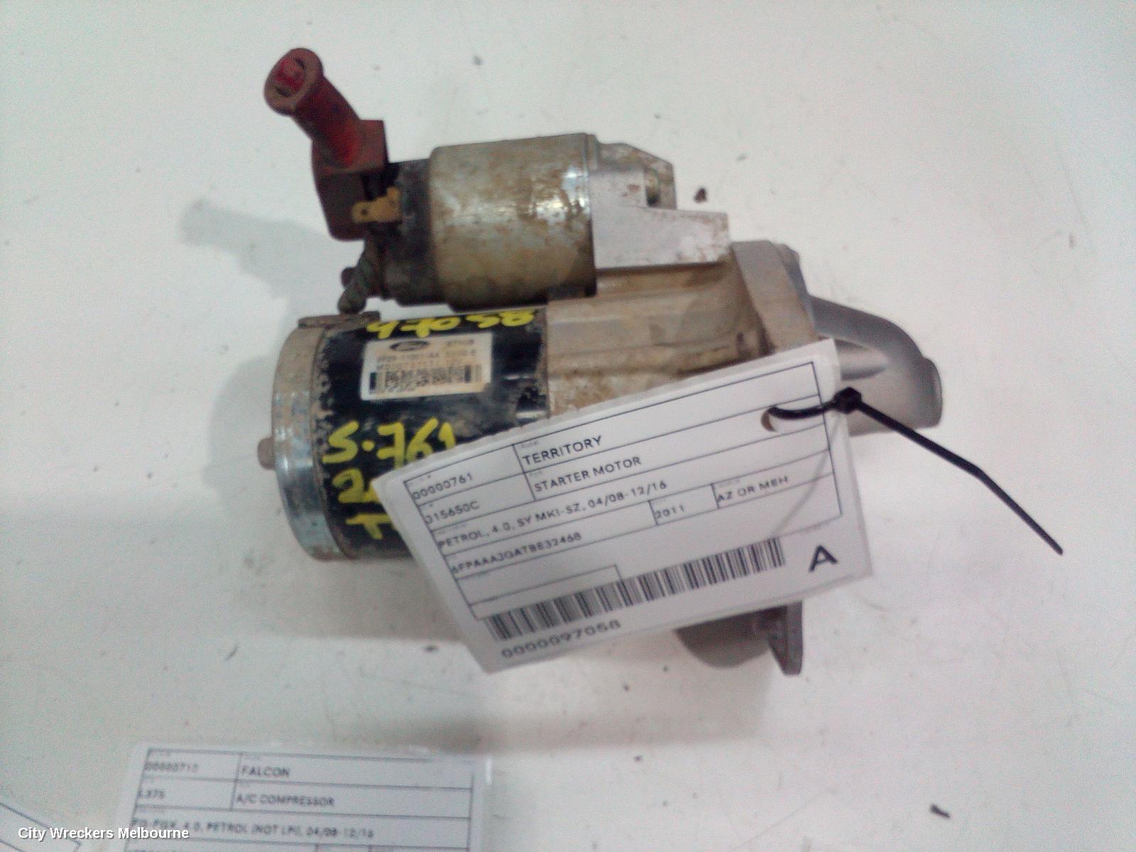 FORD TERRITORY STARTER, PETROL, 4.0, SY MKI-SZ, 04/2008 - 12/2016