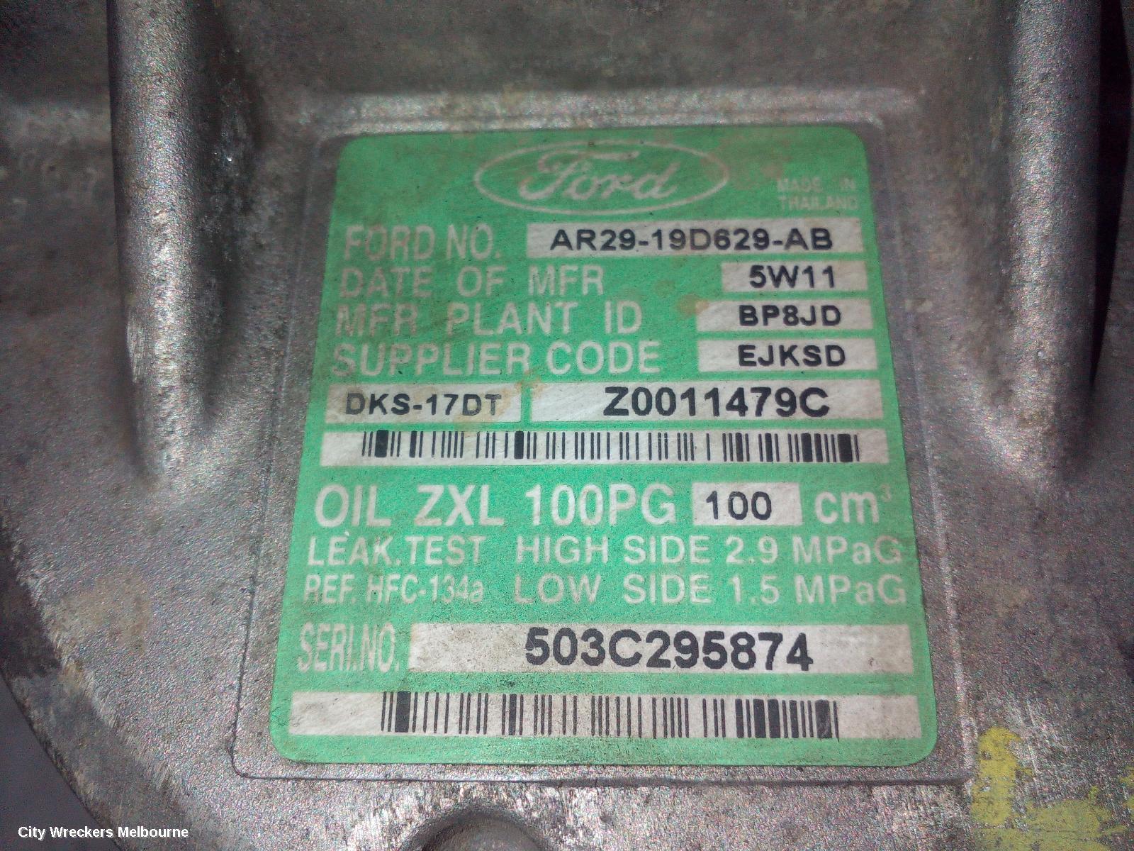FORD FALCON A/C COMPRESSOR, FG-FGX, 4.0, PETROL (NOT LPI), 04/2008 - 12/2016