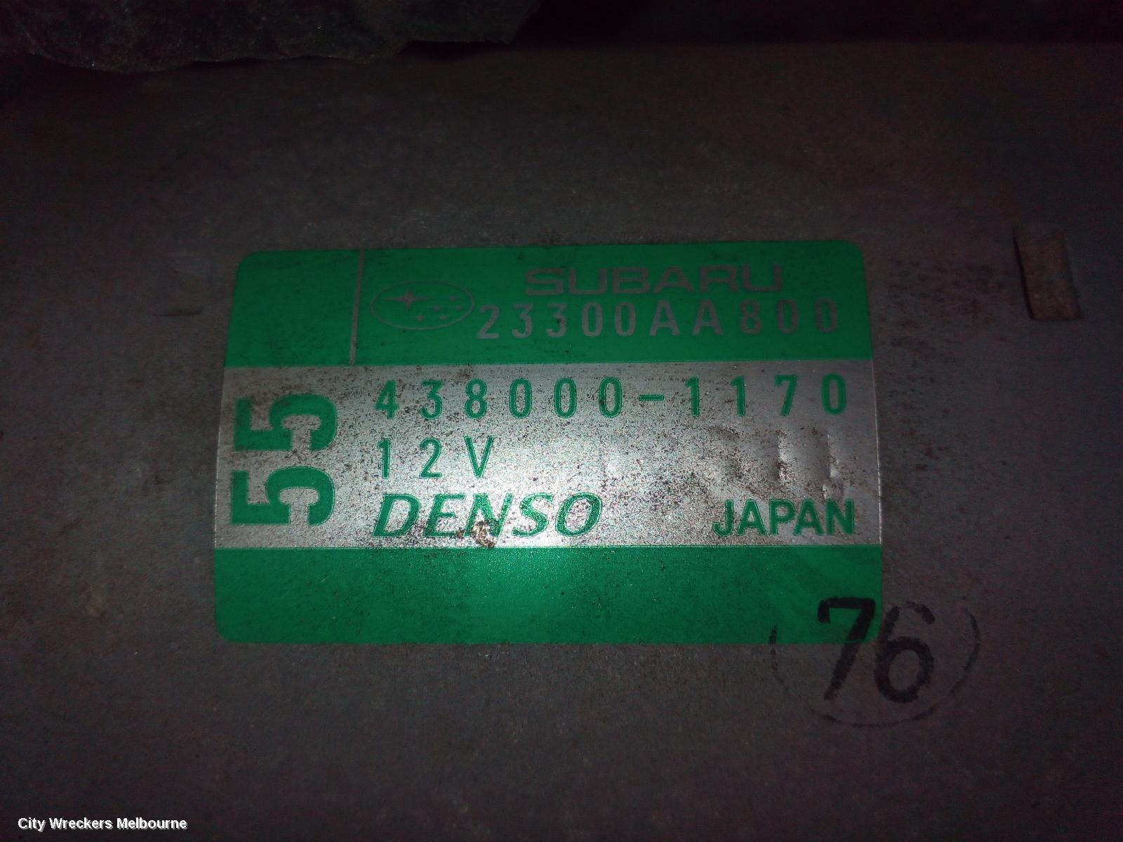 SUBARU LIBERTY STARTER, PETROL, FB25, AUTO T/M (CVT), 6 SPEED, 6TH GEN, 08/2014 - 12/2017