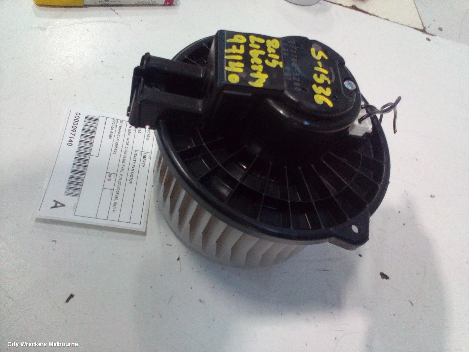 SUBARU LIBERTY HEATER FAN MOTOR, 6TH GEN, WIDE 2 PIN PLUG TYPE, P/N 2727005280, 08/2014 - 04/2021