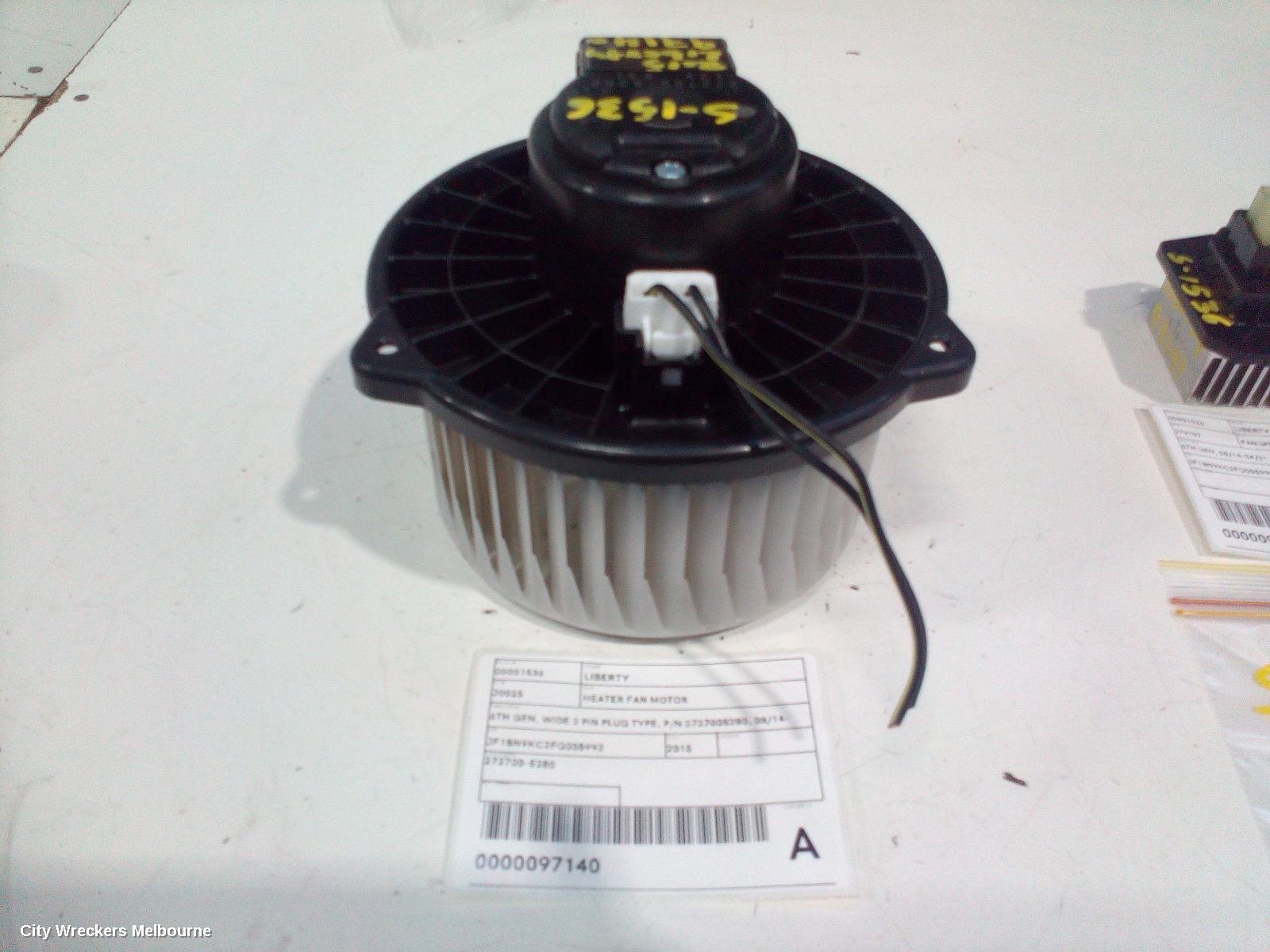 SUBARU LIBERTY HEATER FAN MOTOR, 6TH GEN, WIDE 2 PIN PLUG TYPE, P/N 2727005280, 08/2014 - 04/2021