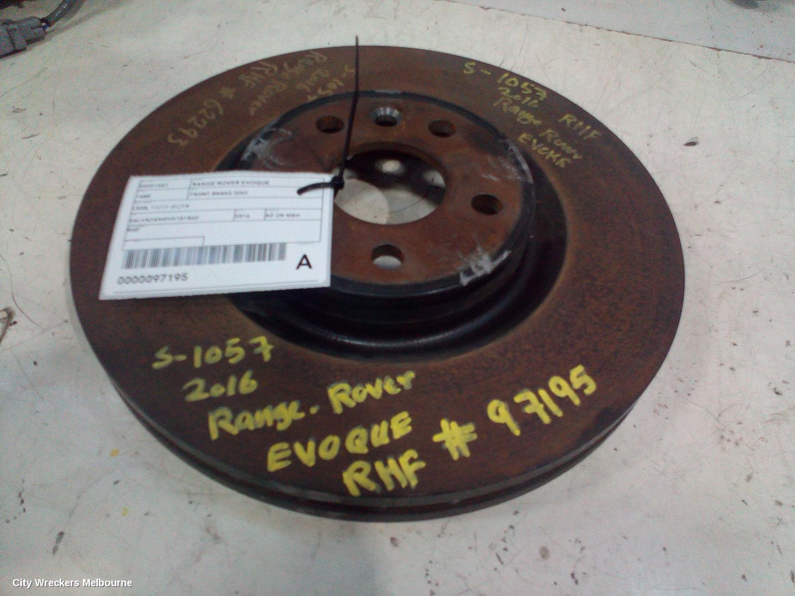 LAND ROVER RANGEROVER EVOQUE FRONT BRAKE DISC/DRM, L538, 11/2011 - 01/2019