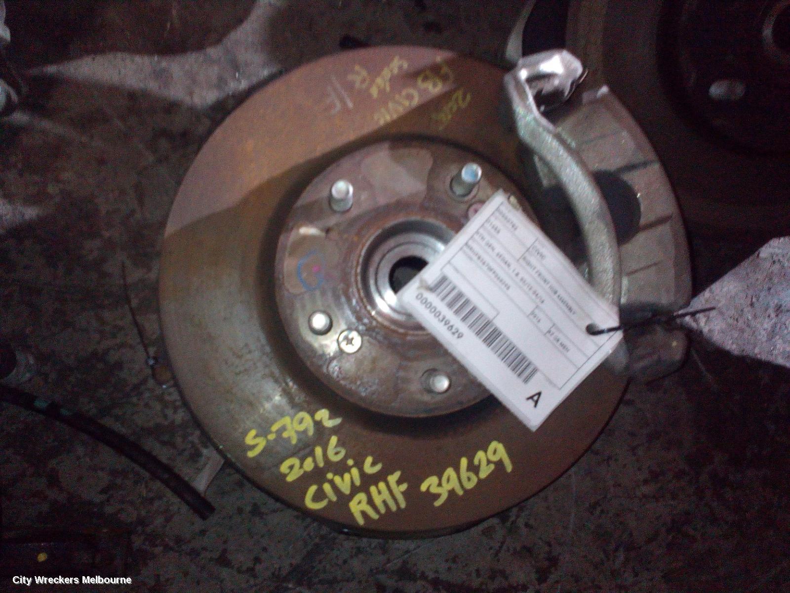 HONDA CIVIC RIGHT FRONT HUB ASSEMBLY, 9TH GEN, SEDAN, 1.8, 02/2012 - 04/2016