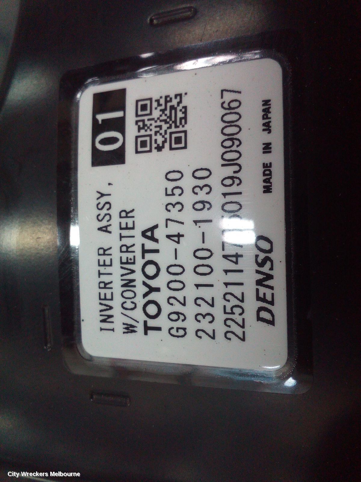 TOYOTA COROLLA INVERTER, HYBRID INVERTER, ZWE211R, 07/2018 ONWARDS
