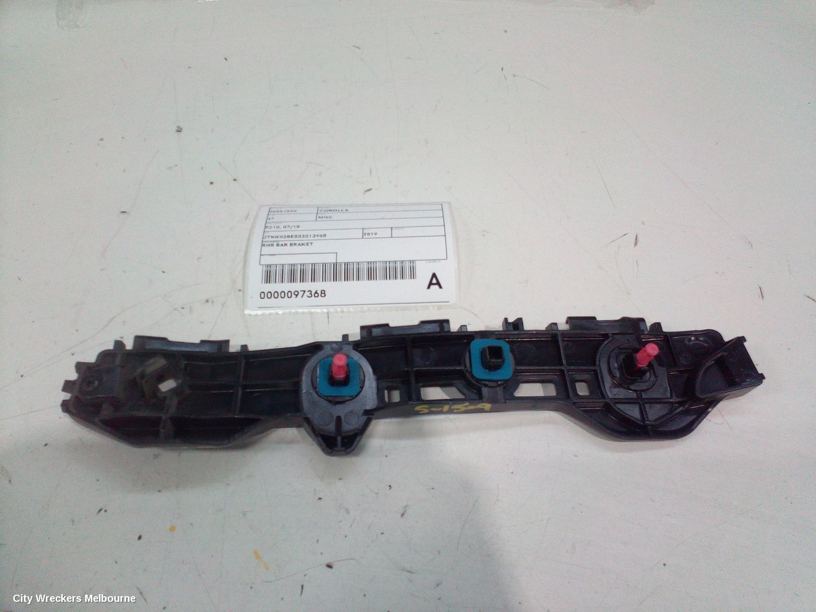 TOYOTA COROLLA, E210, 07/2018 ONWARDS, RHR BAR BRAKET: 97368