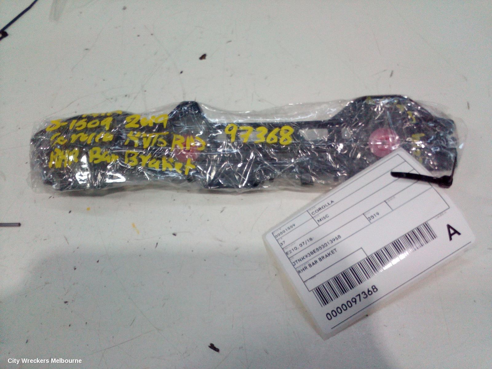 TOYOTA COROLLA, E210, 07/2018 ONWARDS, RHR BAR BRAKET: 97368