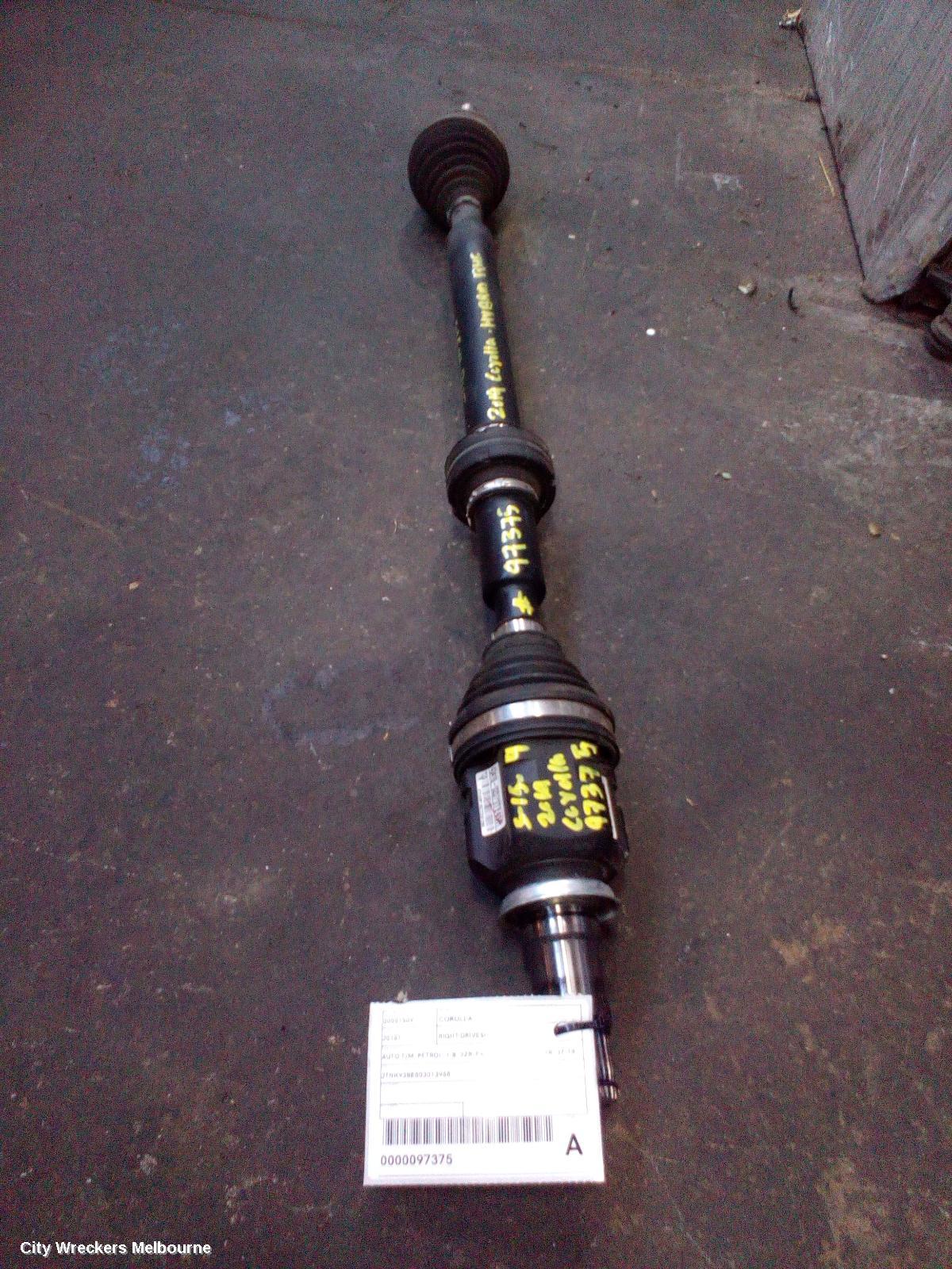 TOYOTA COROLLA RIGHT DRIVESHAFT, AUTO T/M, PETROL, 1.8, 2ZR-FXE, HYBRID, ZWE211R, 07/2018 ONWARDS