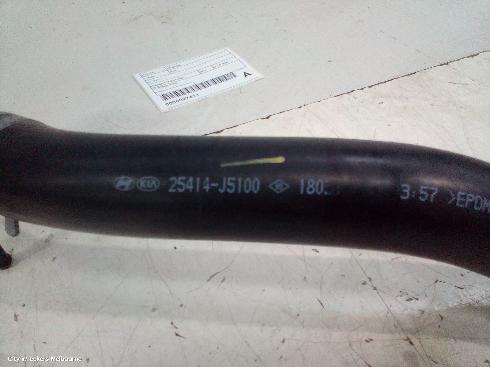 KIA STINGER, CK, 06/2017 - 04/2023, LH TURBO HOSE: 97411