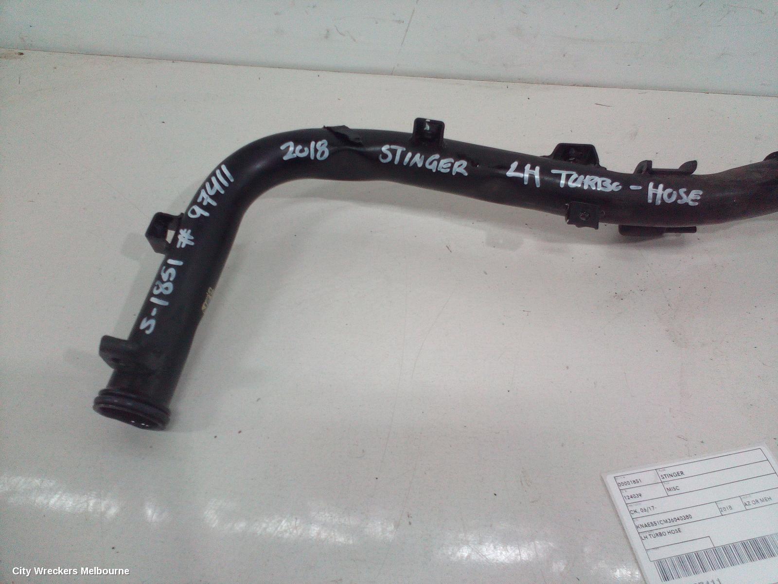 KIA STINGER, CK, 06/2017 - 04/2023, LH TURBO HOSE: 97411