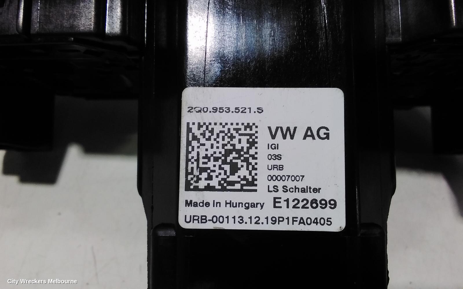 VOLKSWAGEN T-CROSS COMBINATION SWITCH, COMBINATION SWITCH ASSY, P/N 2Q0953502, C1, 01/2020 ONWARDS