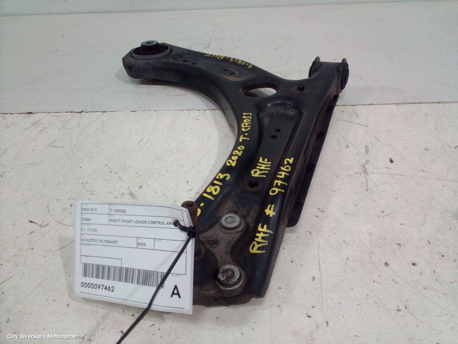 VOLKSWAGEN T-CROSS RIGHT FRONT LOWER CONTROL ARM, C1, 01/2020 ONWARDS
