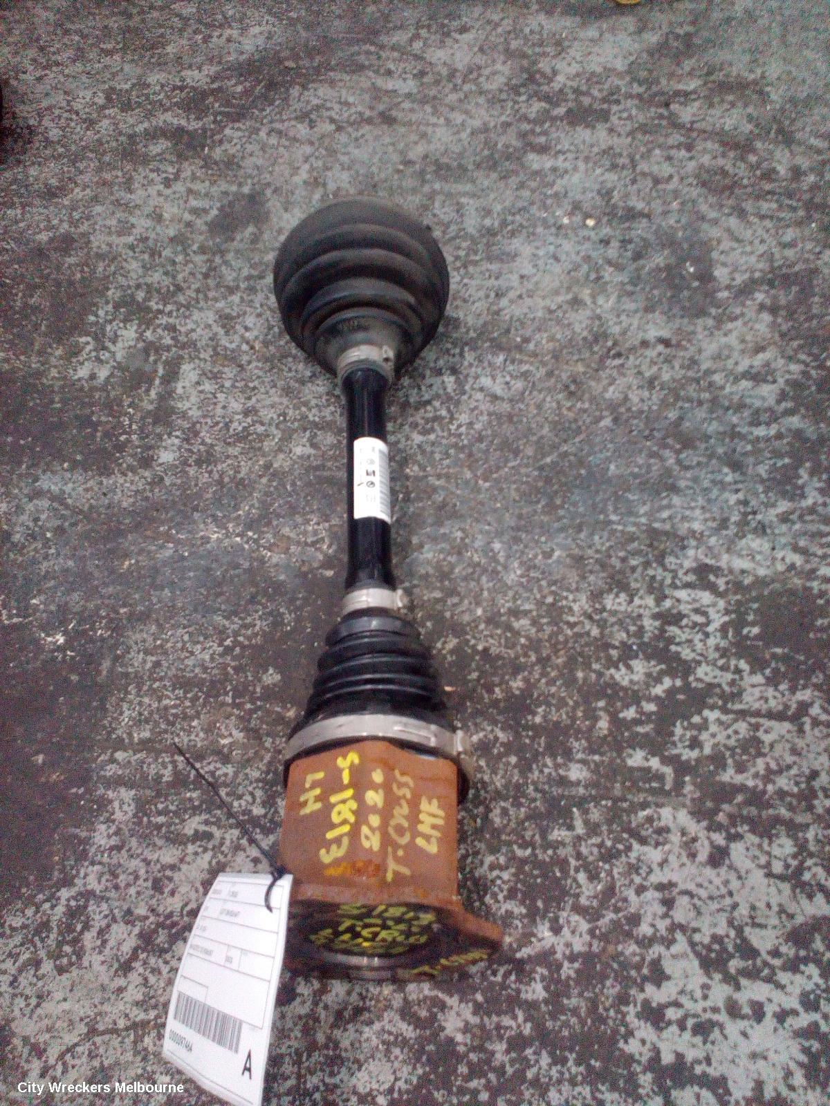 VOLKSWAGEN T-CROSS LEFT DRIVESHAFT, FRONT, PETROL, 1.0, TURBO, DKJA/DXUA CODE, C1, 01/2020 ONWARDS