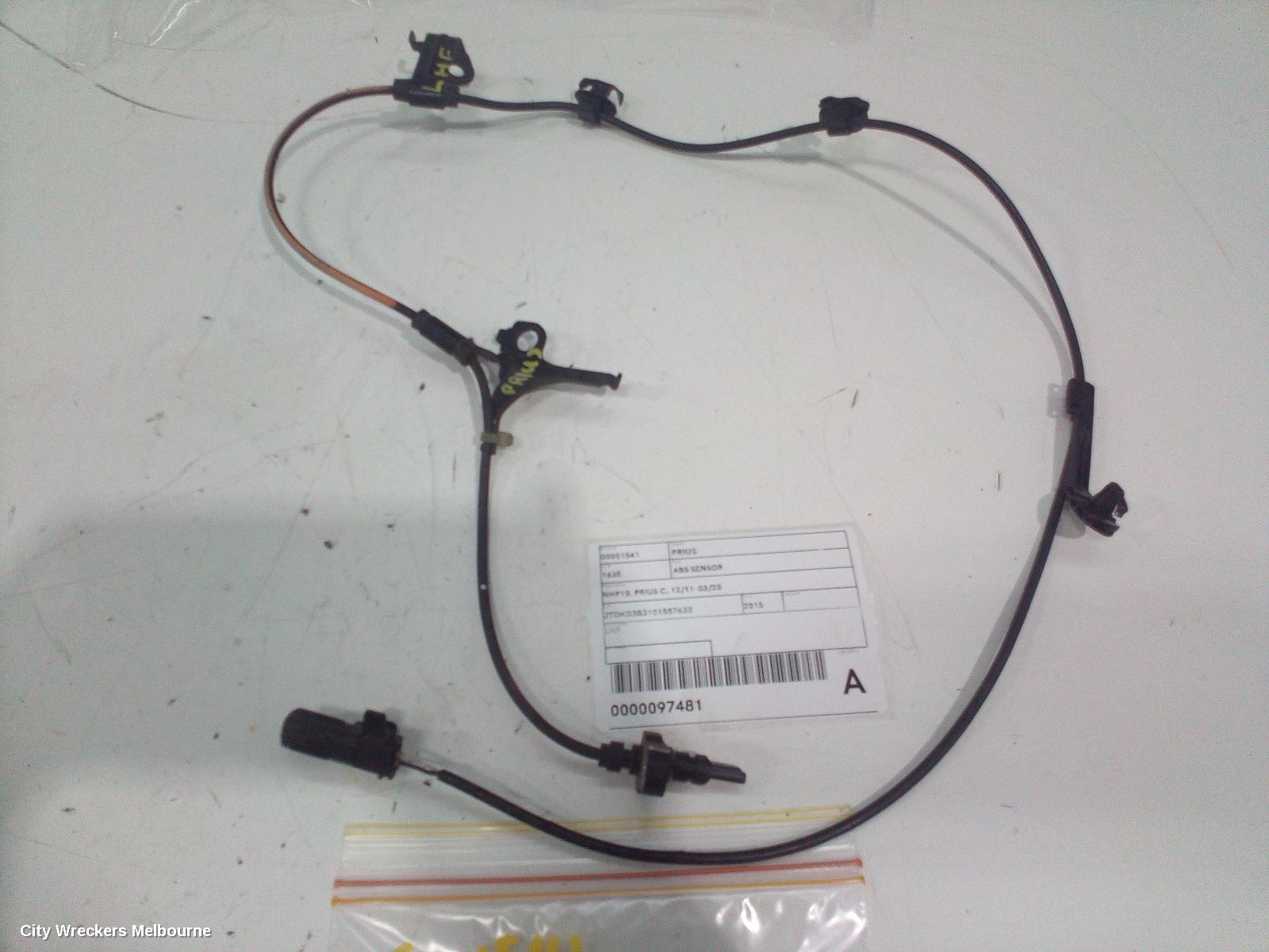 TOYOTA PRIUS ABS SENSOR, NHP10, LH FRONT, PRIUS C, 12/2011 - 03/2020