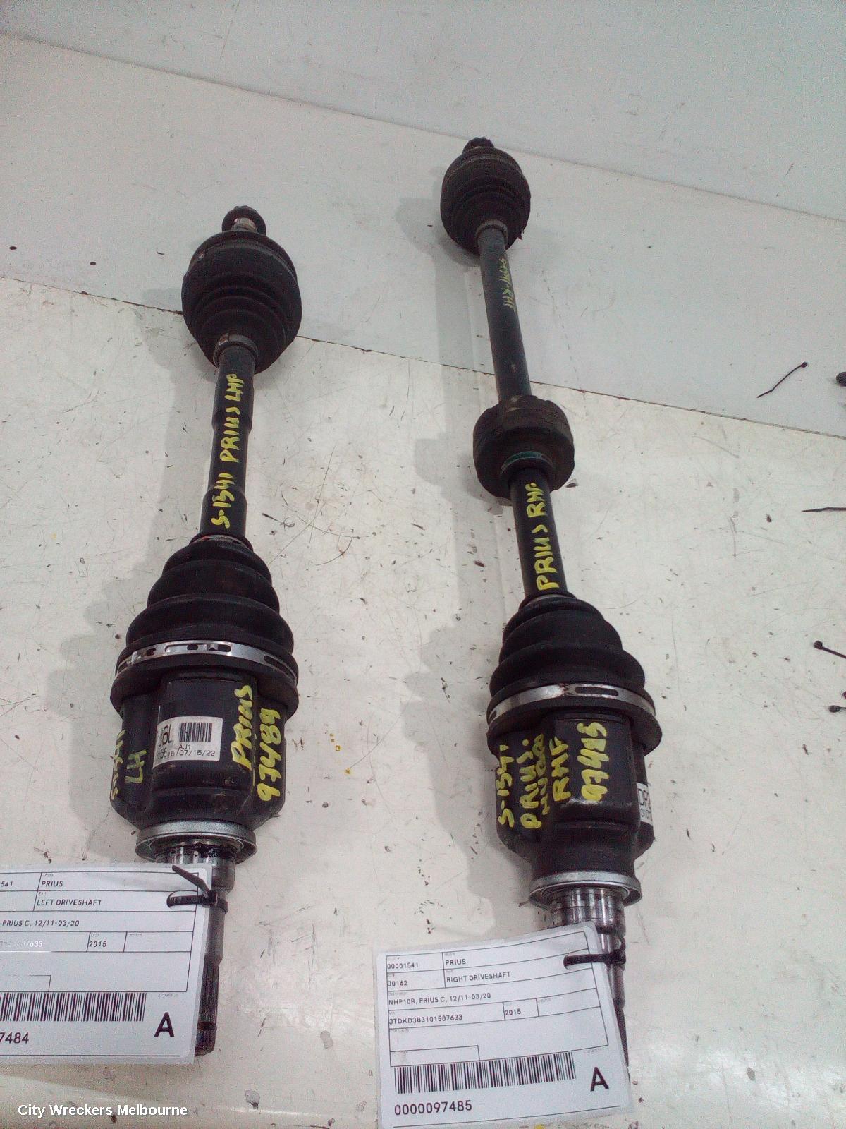 TOYOTA PRIUS LEFT DRIVESHAFT, NHP10R, PRIUS C, 12/2011 - 03/2020