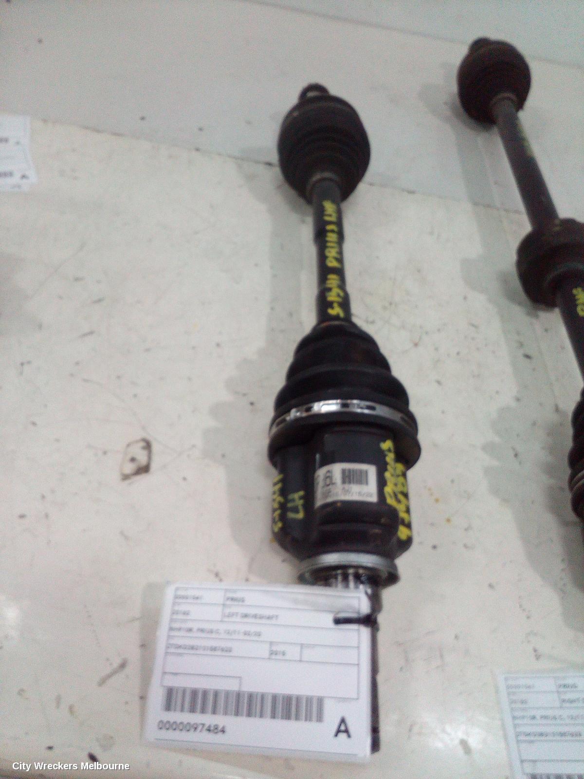 TOYOTA PRIUS LEFT DRIVESHAFT, NHP10R, PRIUS C, 12/2011 - 03/2020