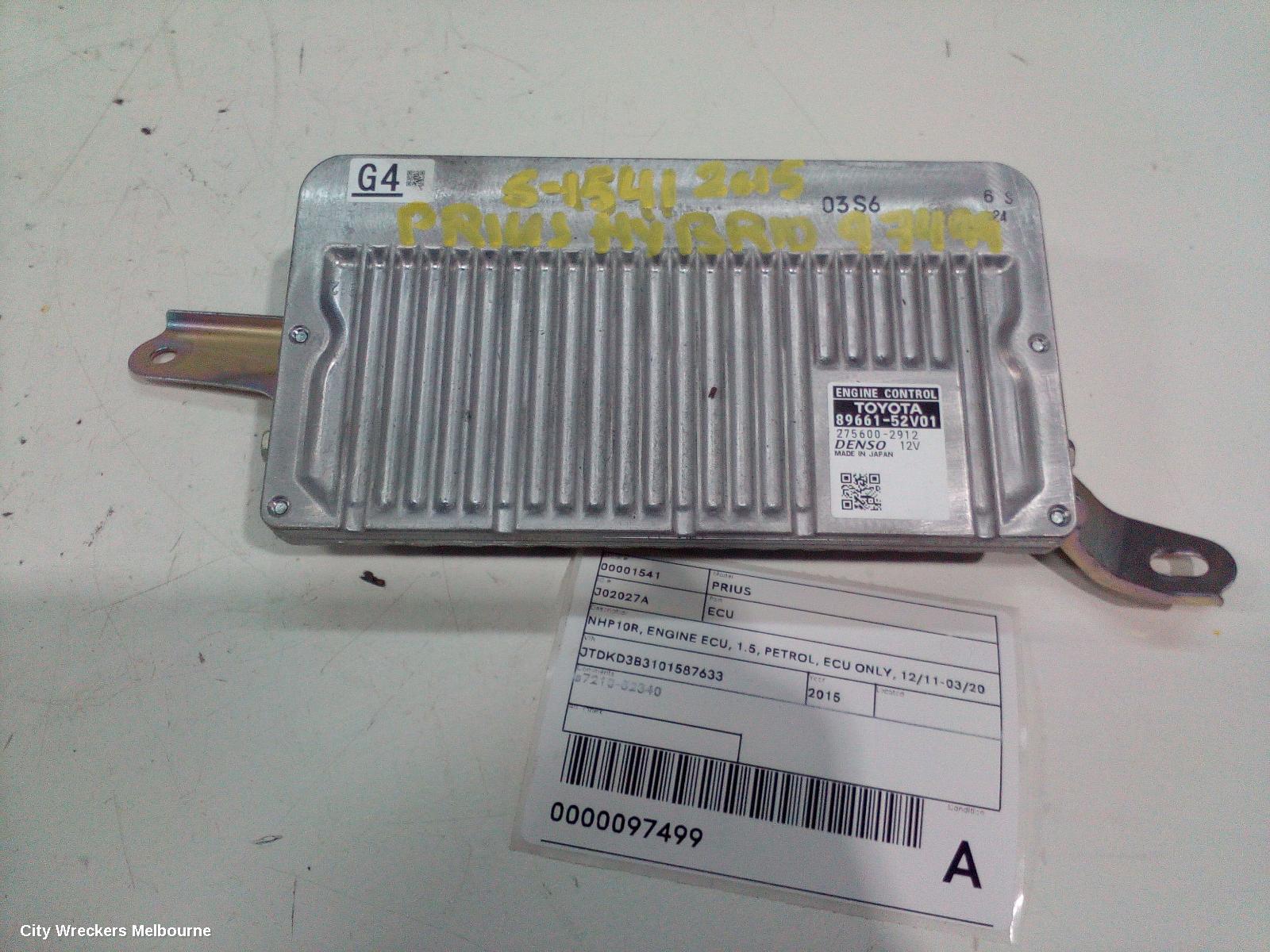 TOYOTA PRIUS ECU, NHP10R, ENGINE ECU, 1.5, PETROL, ECU ONLY, 12/2011 - 03/2020