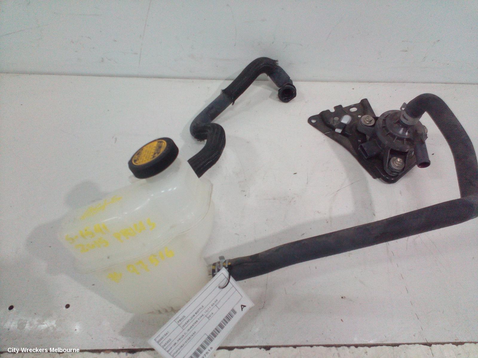 TOYOTA PRIUS OVERFLOW BOTTLE, NHP10R, PRIUS C, INVERTER TYPE, 12/2011 - 03/2020