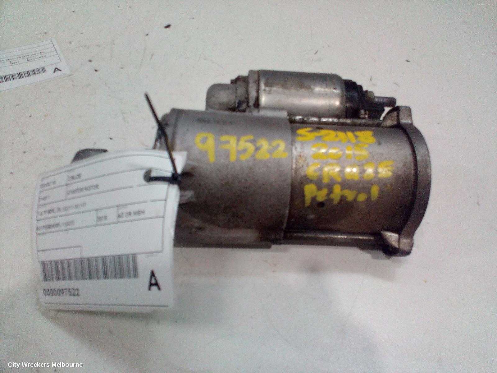 HOLDEN CRUZE STARTER, 1.8, F18D4, JH, 03/2011 - 01/2017