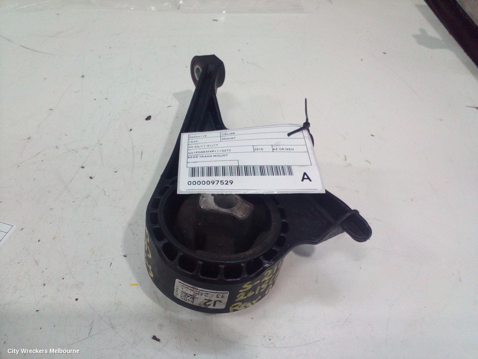 HOLDEN CRUZE MOUNT, ENGINE MOUNT, LEFT, PETROL, 1.8, F18D4, 8TH VIN = M, JH, 03/2013 - 01/2017