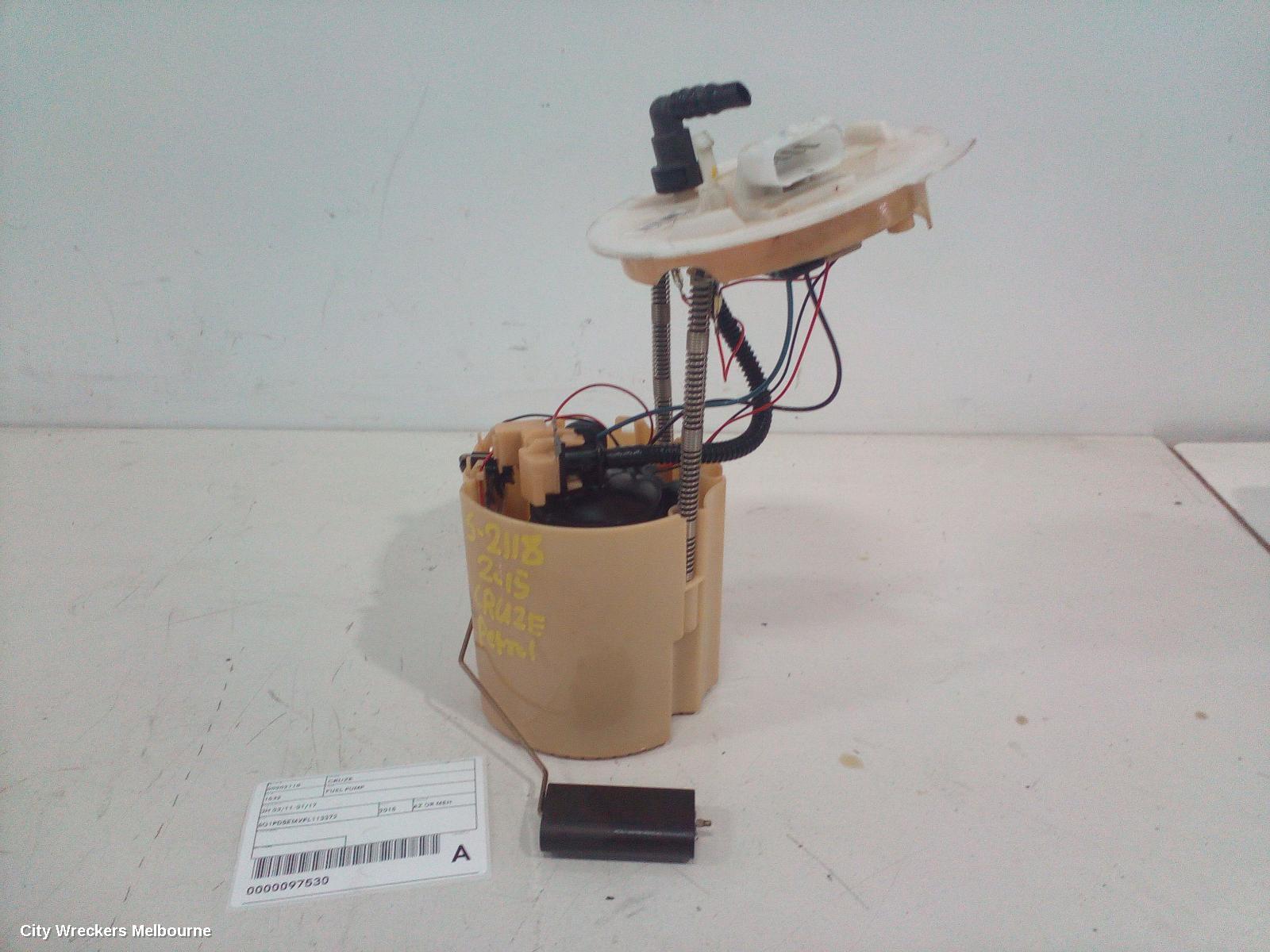 HOLDEN CRUZE FUEL PUMP, IN TANK (PUMP & SENDER), PETROL, 1.8, F18D4, JG-JH, 03/2009 - 01/2017