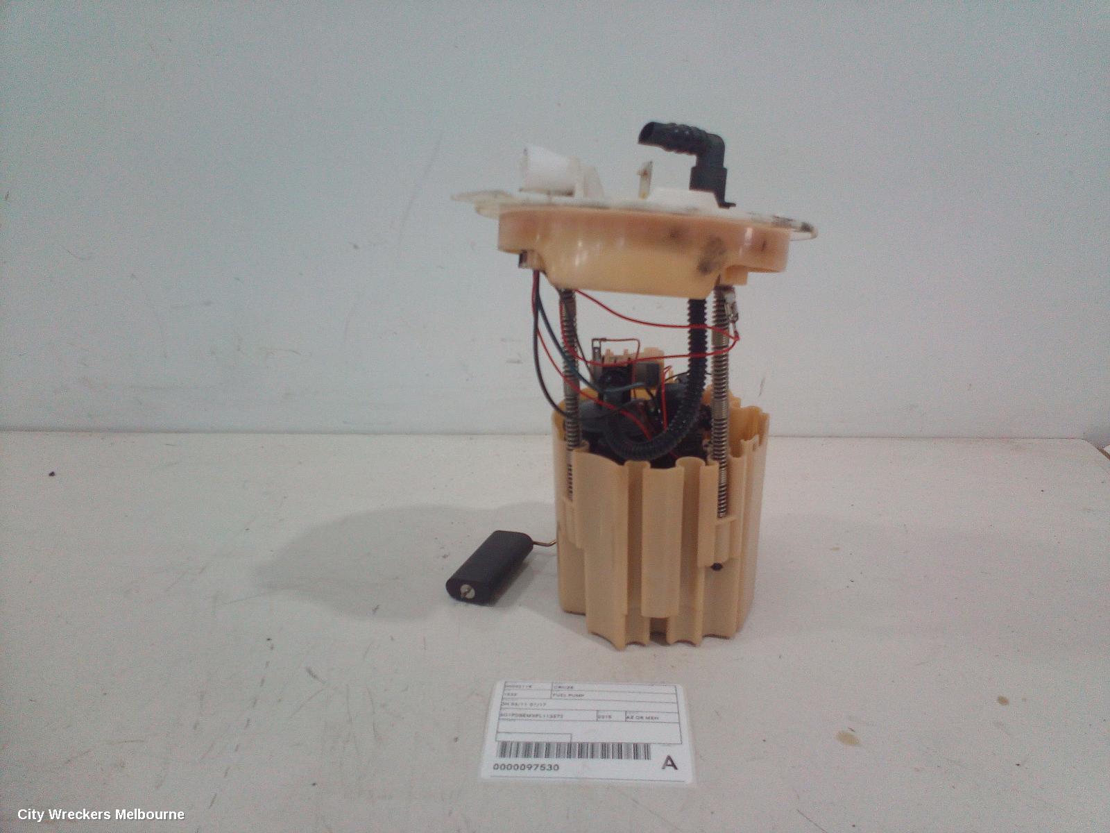 HOLDEN CRUZE FUEL PUMP, IN TANK (PUMP & SENDER), PETROL, 1.8, F18D4, JG-JH, 03/2009 - 01/2017