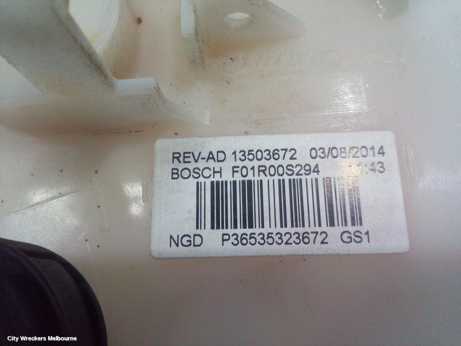 HOLDEN CRUZE FUEL PUMP, IN TANK (PUMP & SENDER), PETROL, 1.8, F18D4, JG-JH, 03/2009 - 01/2017
