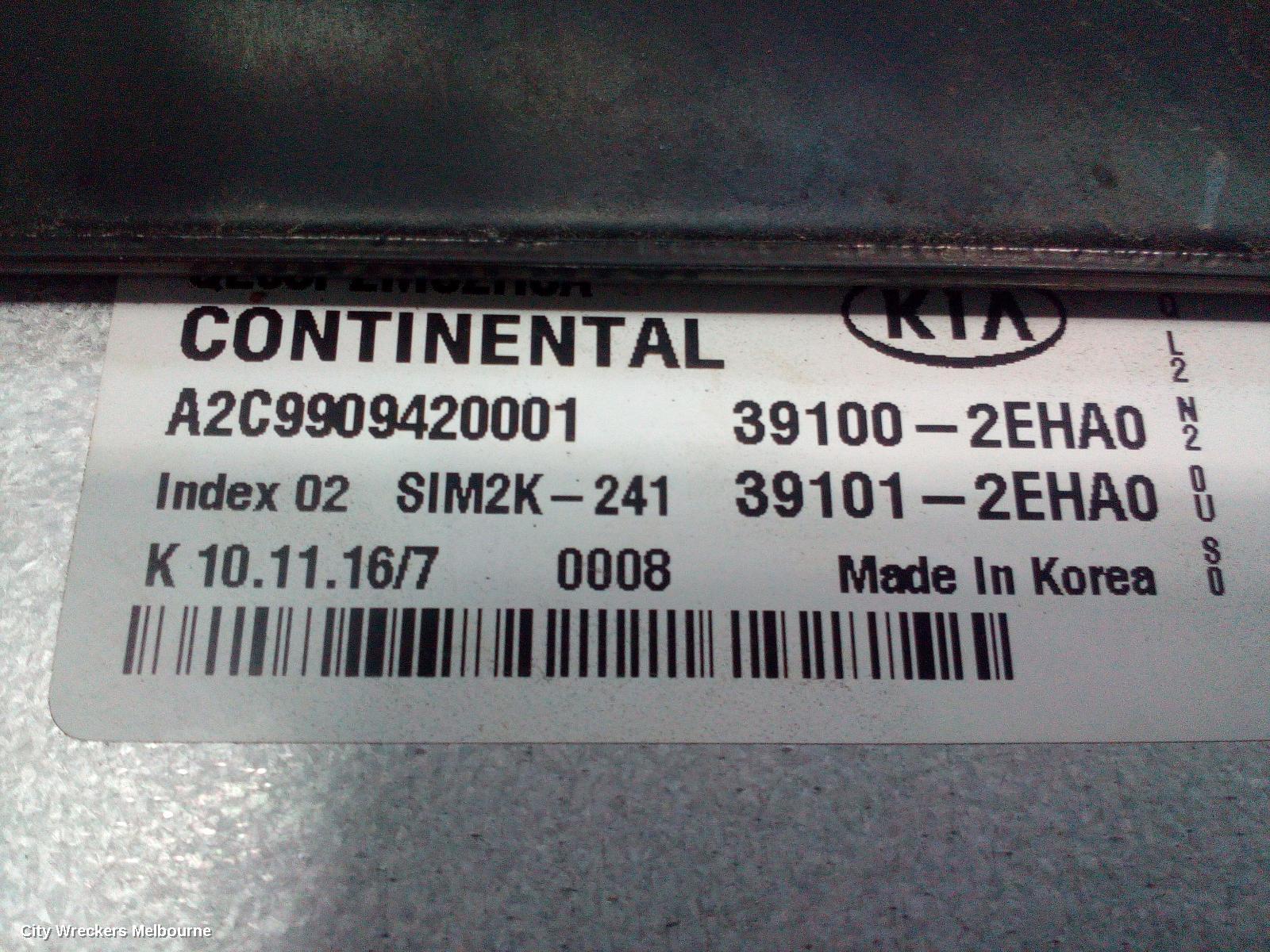 KIA SPORTAGE ECU, ENGINE ECU, 2.0, PETROL, ECU ONLY, QL, 10/2015 - 08/2021