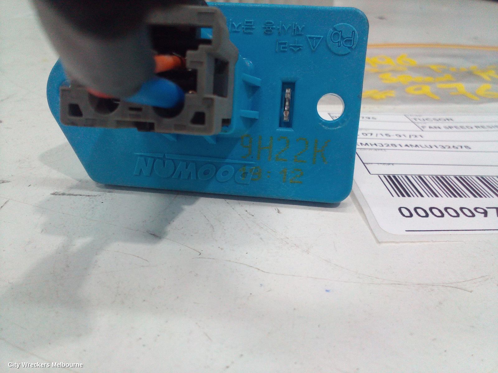 HYUNDAI TUCSON FAN SPEED RESISTOR, TL, NON CLIMATE CONTROL TYPE, 07/2015 - 01/2021