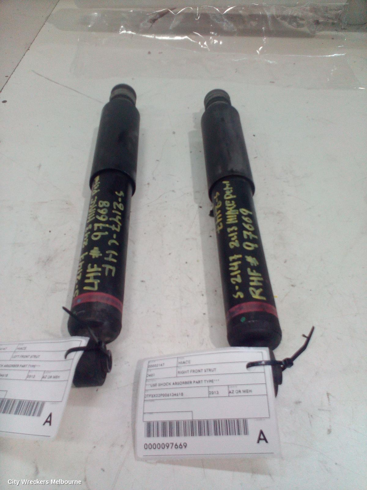 TOYOTA HIACE RIGHT FRONT STRUT, ***USE SHOCK ABSORBER PART TYPE***