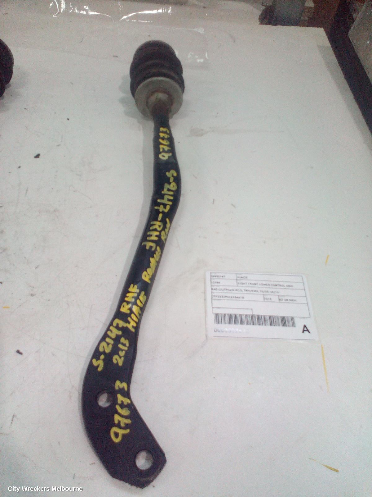 TOYOTA HIACE RIGHT FRONT LOWER CONTROL ARM, RADIUS/TRACK ROD, TRH/KDH, 03/2005 - 04/2019