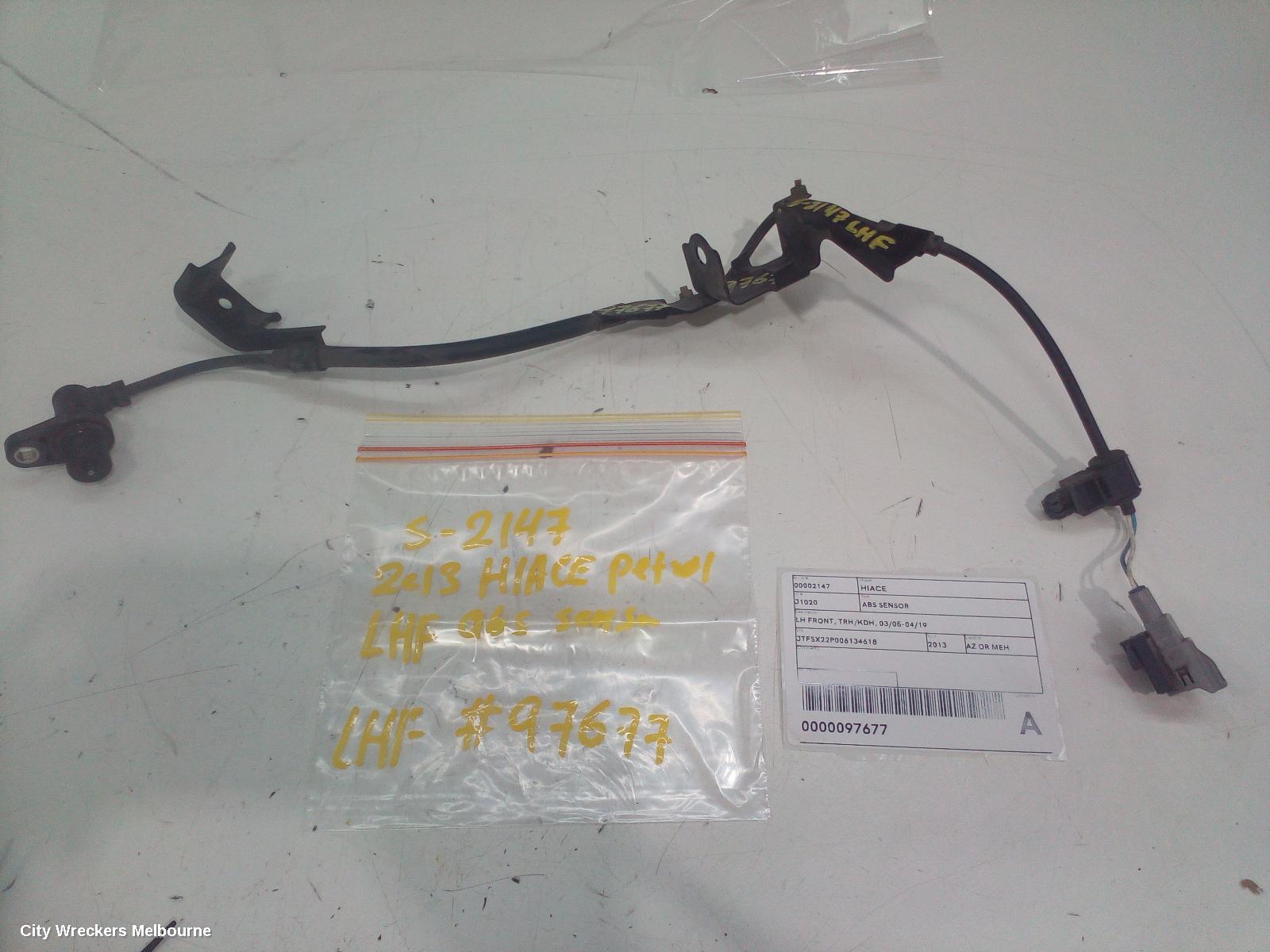 TOYOTA HIACE ABS SENSOR, LH FRONT, W/ LOOM TYPE, TRH/KDH, 03/2005 - 04/2019