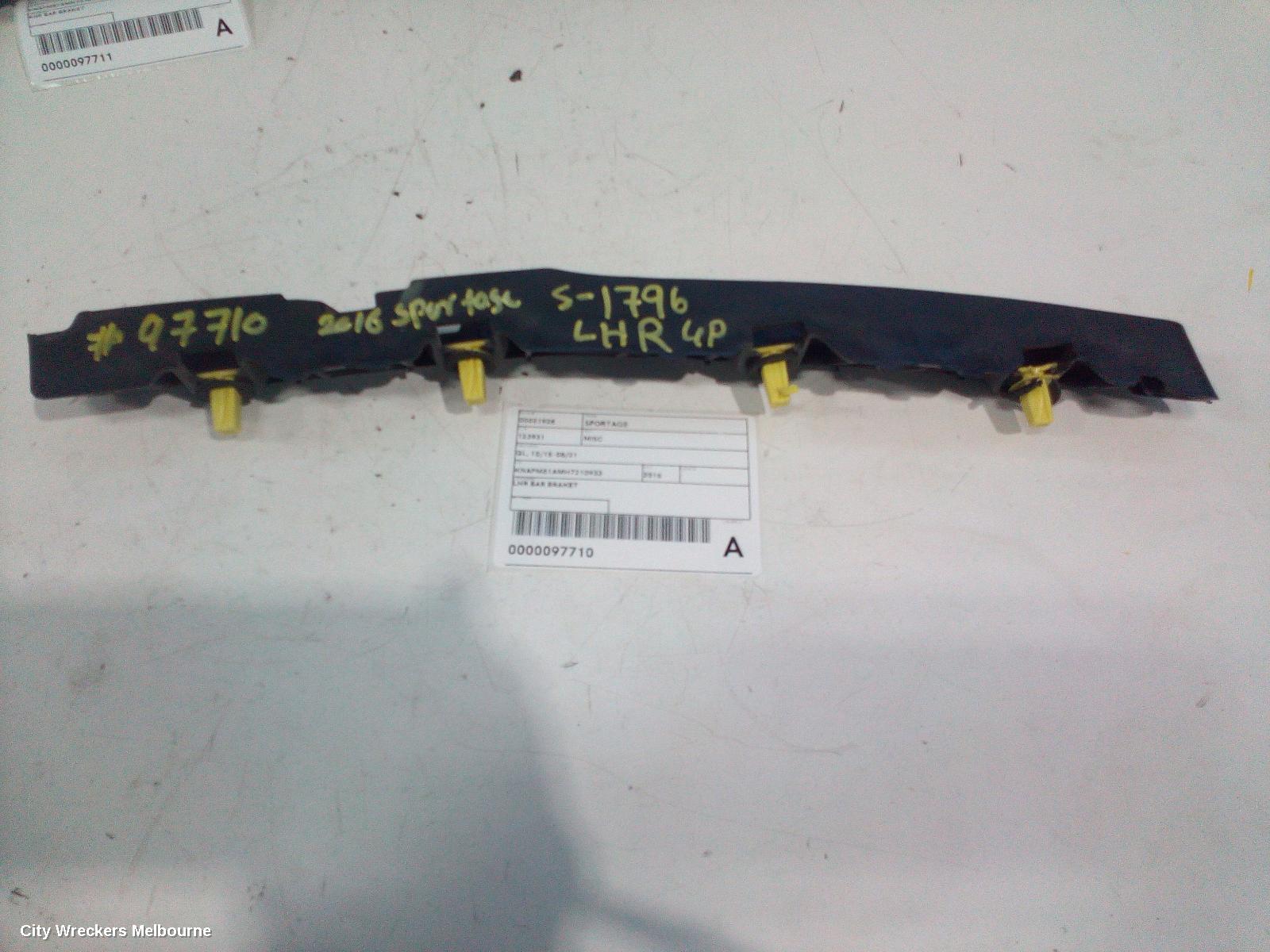 KIA SPORTAGE, QL, 10/2015 - 08/2021, LHR BAR BRAKET: 97710