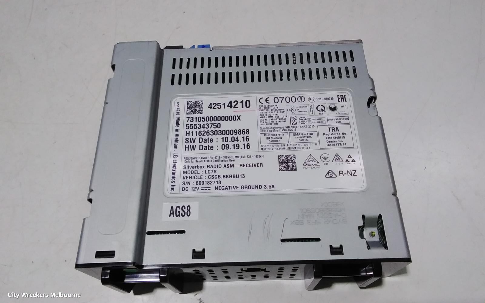 HOLDEN CAPTIVA RADIO/CD/DVD/SAT/TV, DISPLAY UNIT ONLY, NON SAT NAV TYPE, CG, 10/2015 - 06/2018
