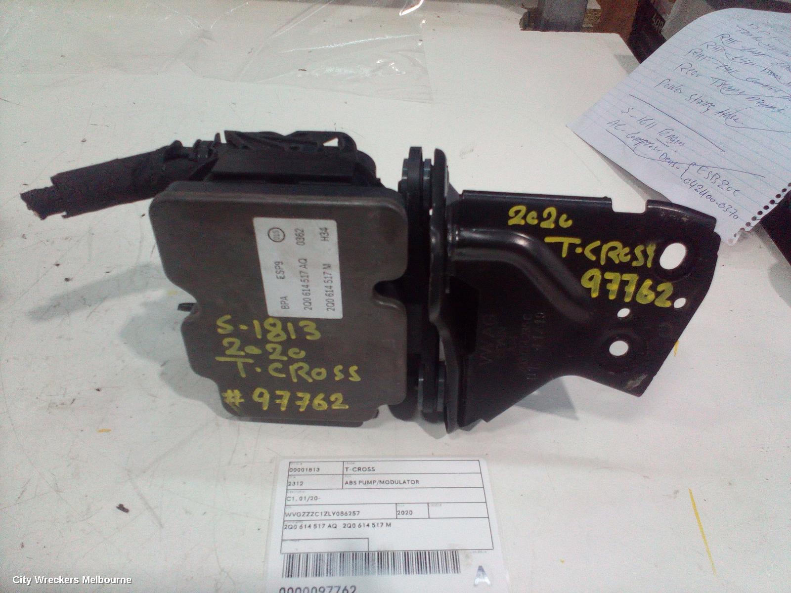 VOLKSWAGEN T-CROSS ABS PUMP/MODULATOR, C1, 01/2020 ONWARDS