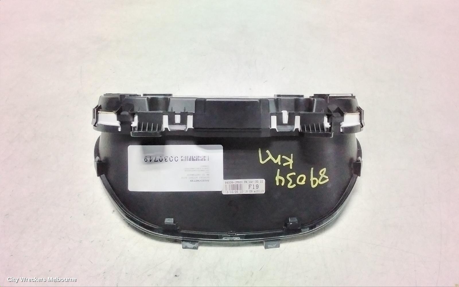 HYUNDAI ACCENT INSTRUMENT CLUSTER, PETROL, AUTO T/M, RB, 07/2011 - 12/2019