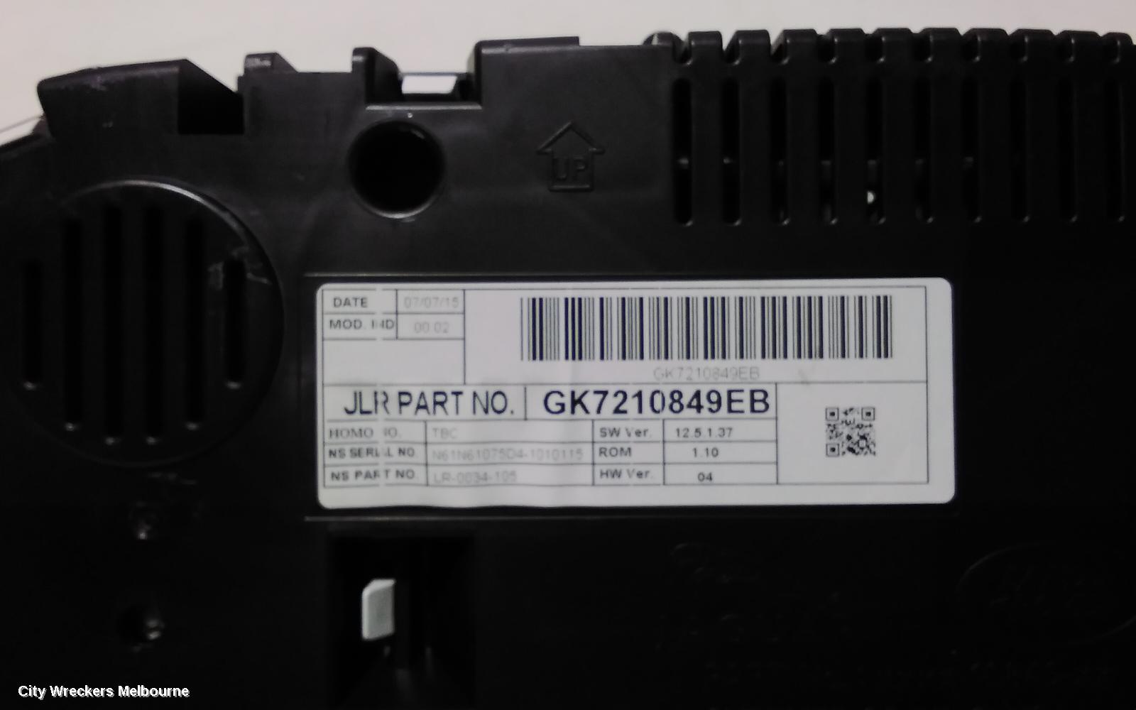 LAND ROVER DISCOVERY SPORT INSTRUMENT CLUSTER, DIESEL, AUTO T/M, L550, 01/2015 - 06/2019
