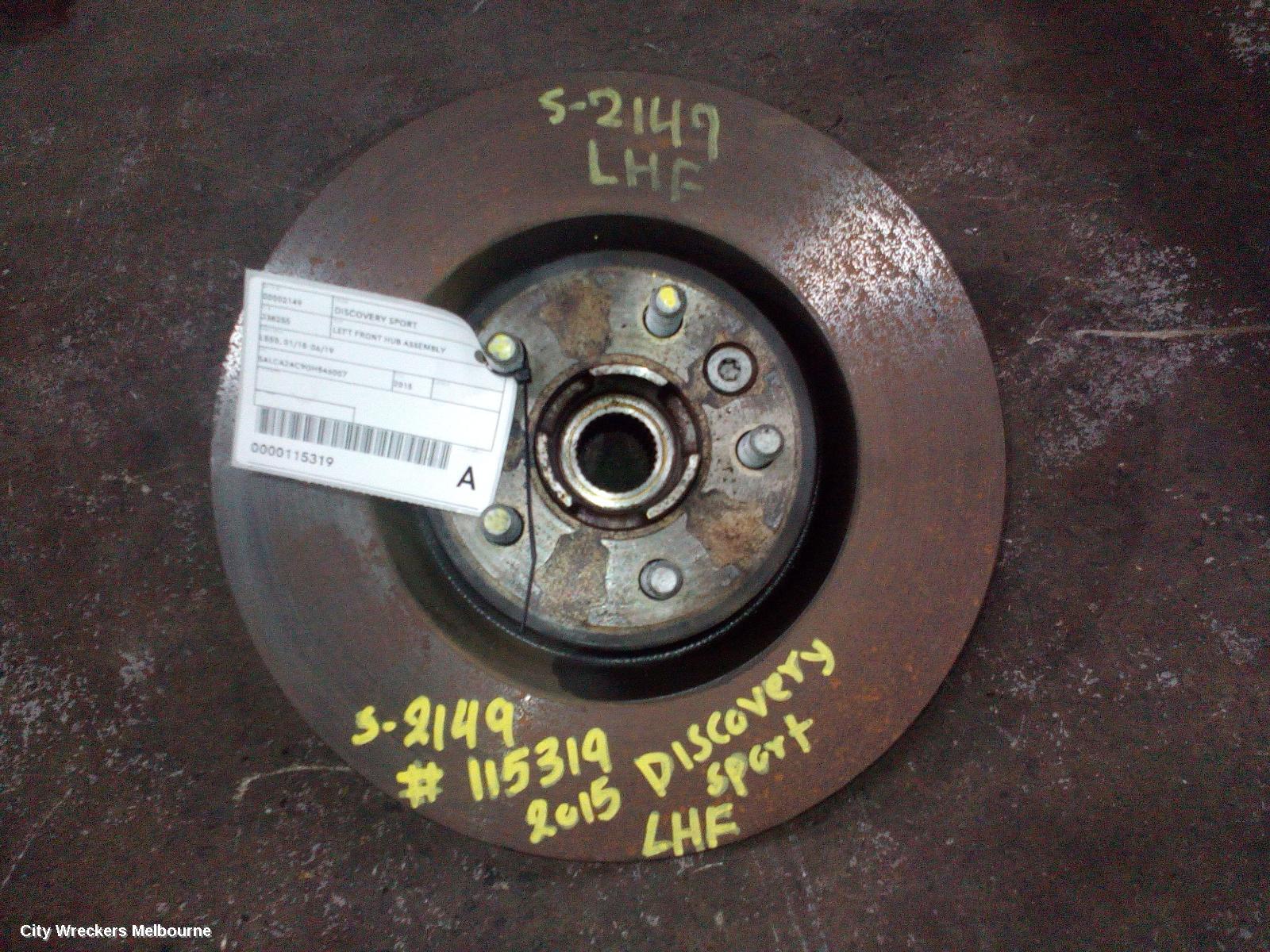 LAND ROVER DISCOVERY SPORT LEFT FRONT HUB ASSEMBLY, L550, 01/2015 - 06/2019
