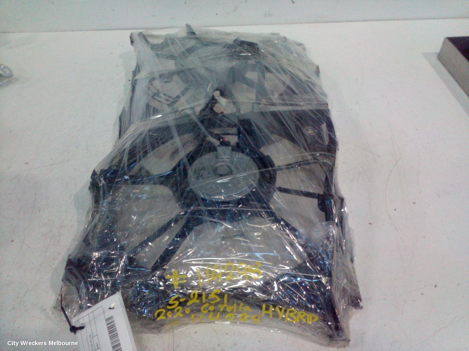 TOYOTA COROLLA FAN, DUAL FAN ASSY, 1.8, PETROL, ZWE211R, 07/2018 ONWARDS