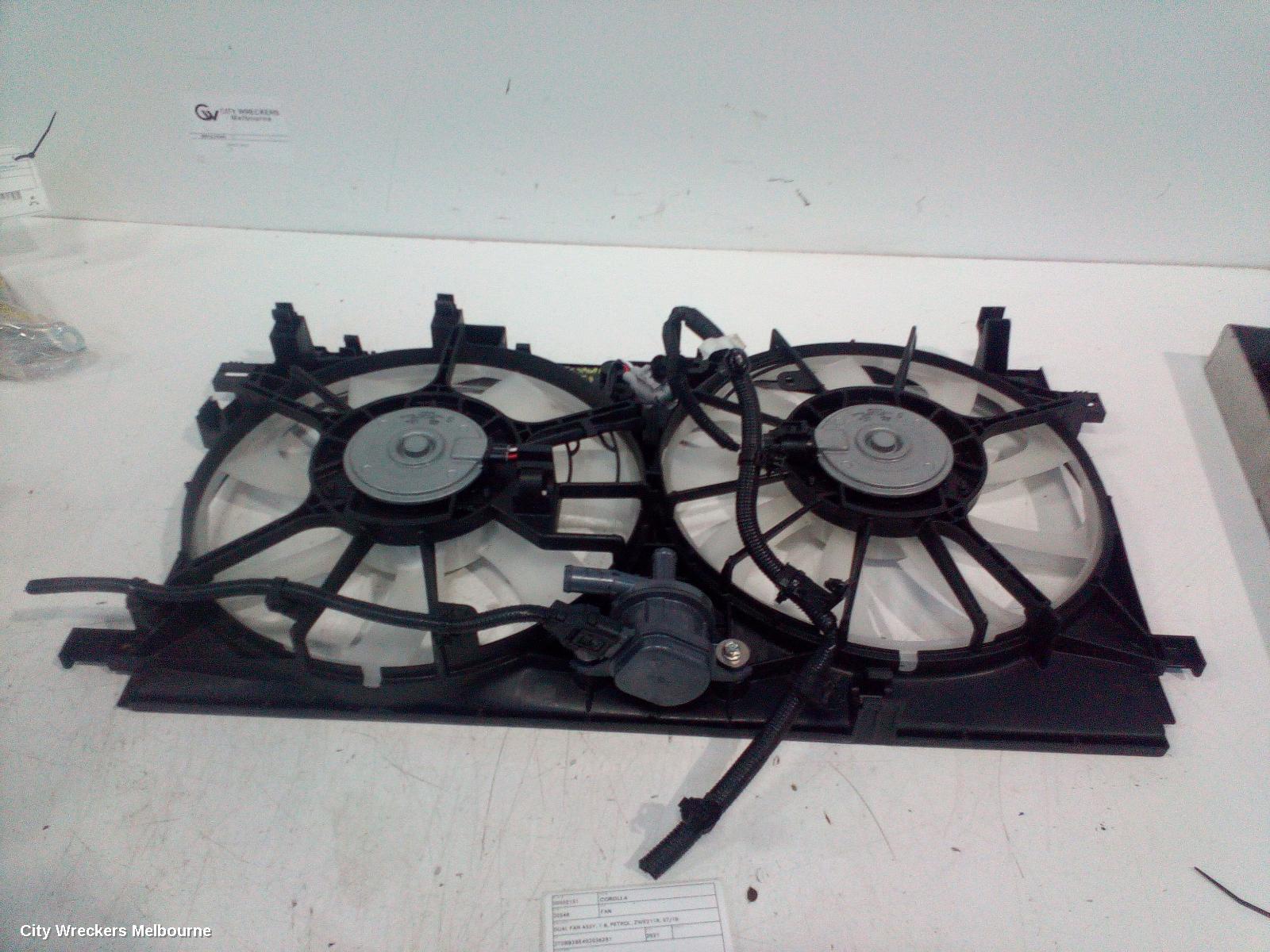 TOYOTA COROLLA FAN, DUAL FAN ASSY, 1.8, PETROL, ZWE211R, 07/2018 ONWARDS