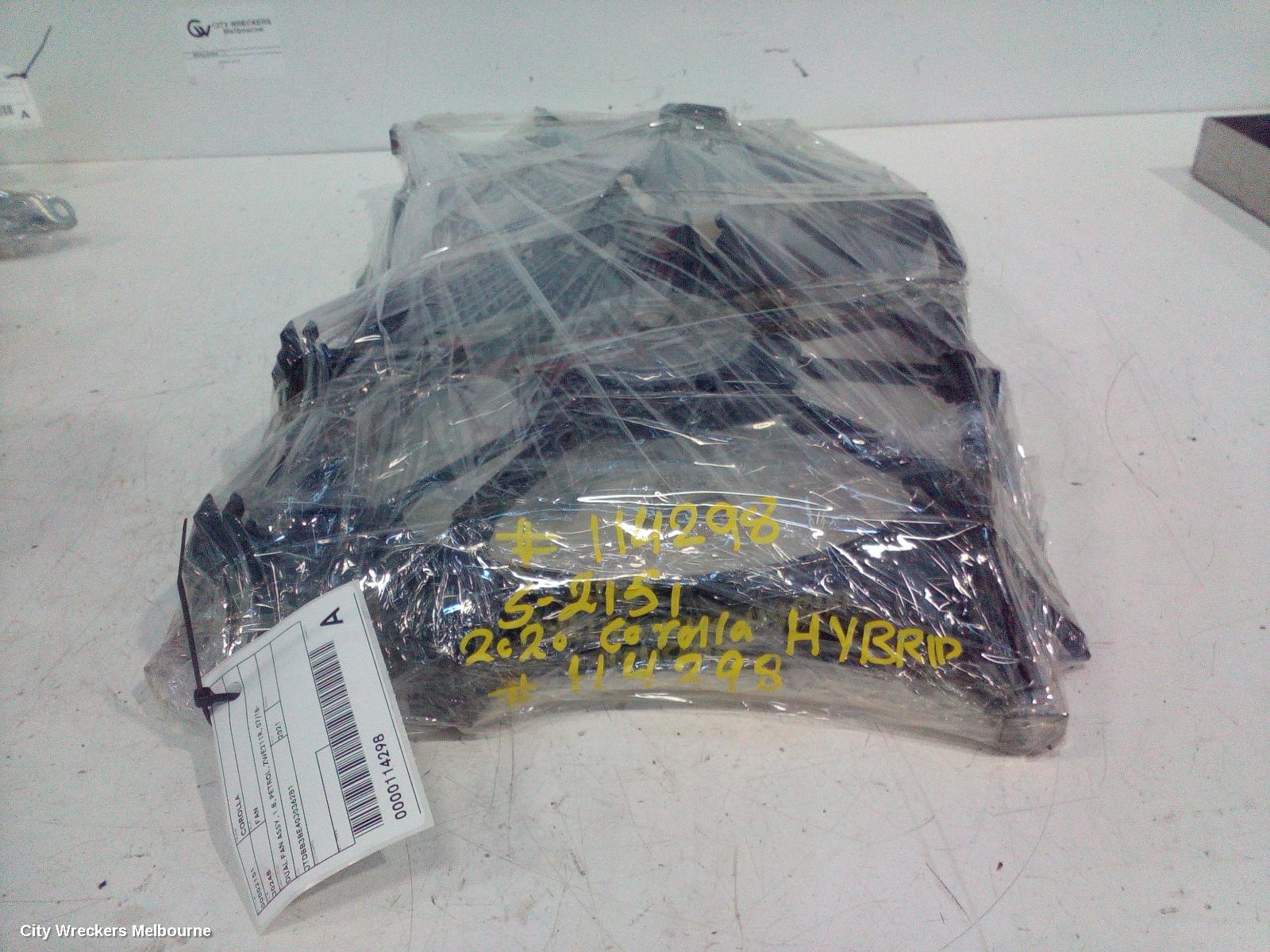 TOYOTA COROLLA FAN, DUAL FAN ASSY, 1.8, PETROL, ZWE211R, 07/2018 ONWARDS